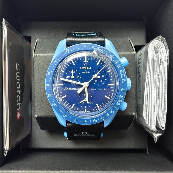 NWT Swatch X Omega Moonswatch Mission To The Neptune Watch - Picture 3 of 4